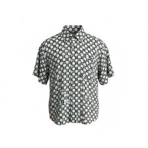 Tribes Shirt From the Land of the Brave Vintage Geometric Short Sleeve Rayon